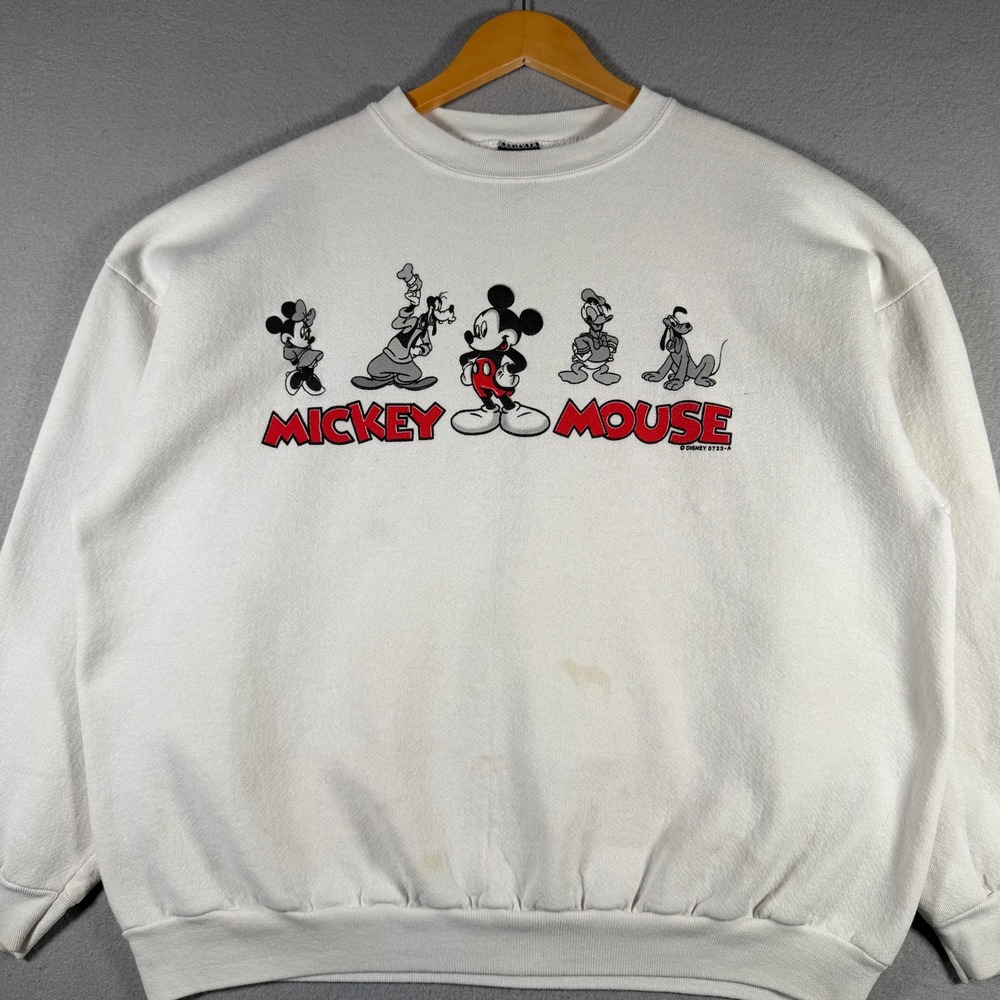Vintage Mickey Unlimited Jerry Leigh Disney Characters White Sweatshirt XL